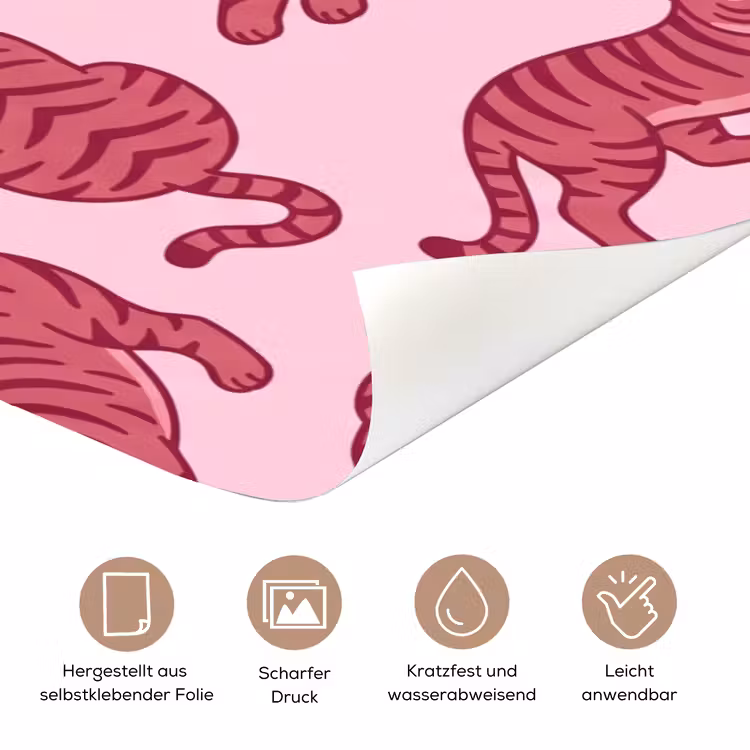 Dieren - Patroon - Roze - Speels - Cartoon deurposter klein -tcloseup_DE