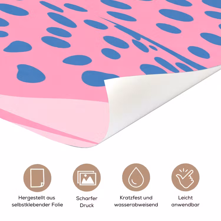 Dieren - Profiel - Abstract - Roze - Blauw deurposter klein -tcloseup_DE