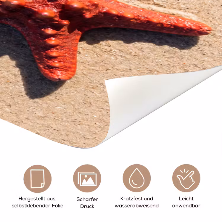 Dieren - Strand - Zee - Natuur - Rood deurposter klein -tcloseup_DE