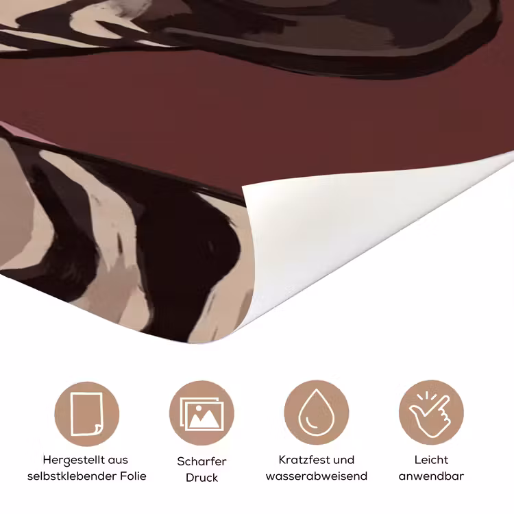 Dieren - Zebrahoofd - Wildlife - Modern - Bruin deurposter klein -tcloseup_DE