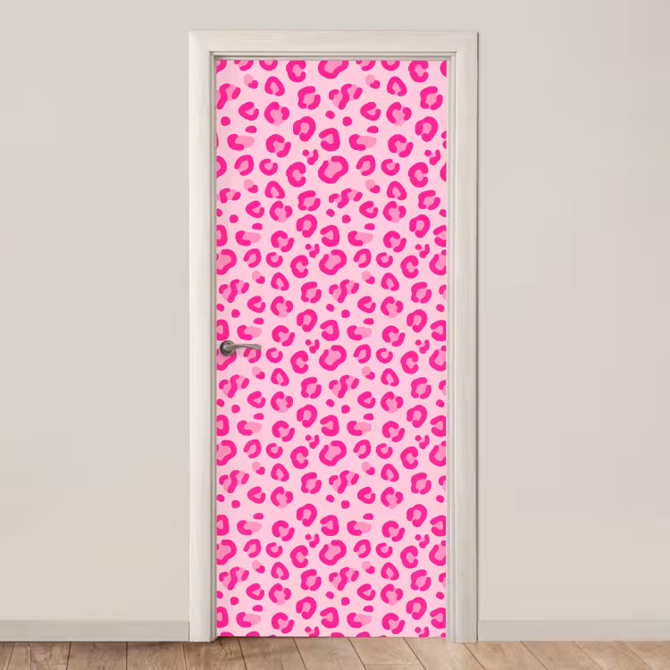 Dierenprint - Patroon - Abstract - Modern - Roze deurposter klein -3d_beige