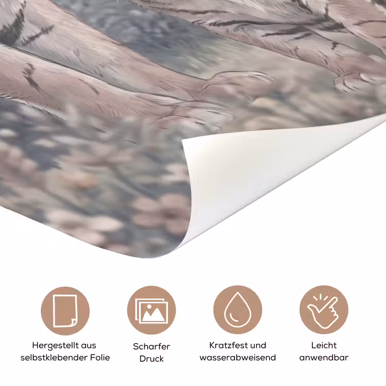 Tijger - Welp - Jungle - Illustratie - Dieren deurposter klein -tcloseup_DE