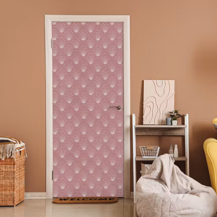 Trendy - Patroon - Roze deurposter klein 289 -sfeer1