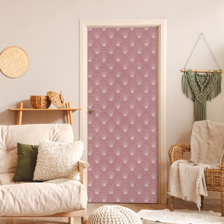 Trendy - Patroon - Roze deurposter klein 289 -sfeer2
