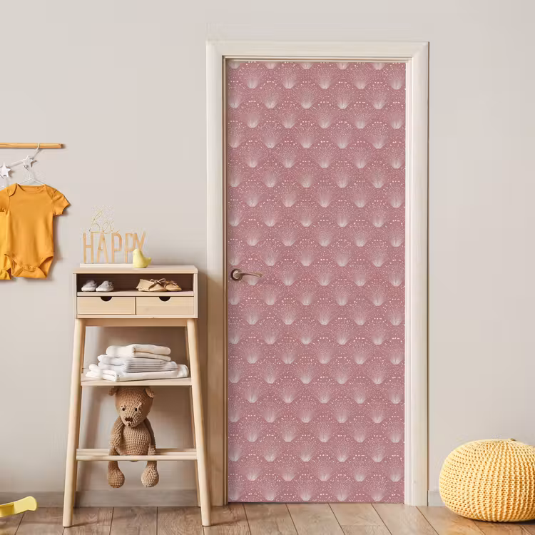 Trendy - Patroon - Roze deurposter klein 289 -sfeer4