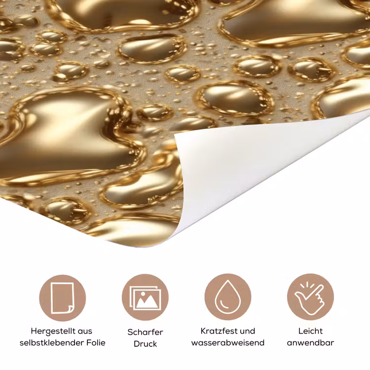 Druppels - Organisch - Goud deurposter klein 289 -tcloseup_DE