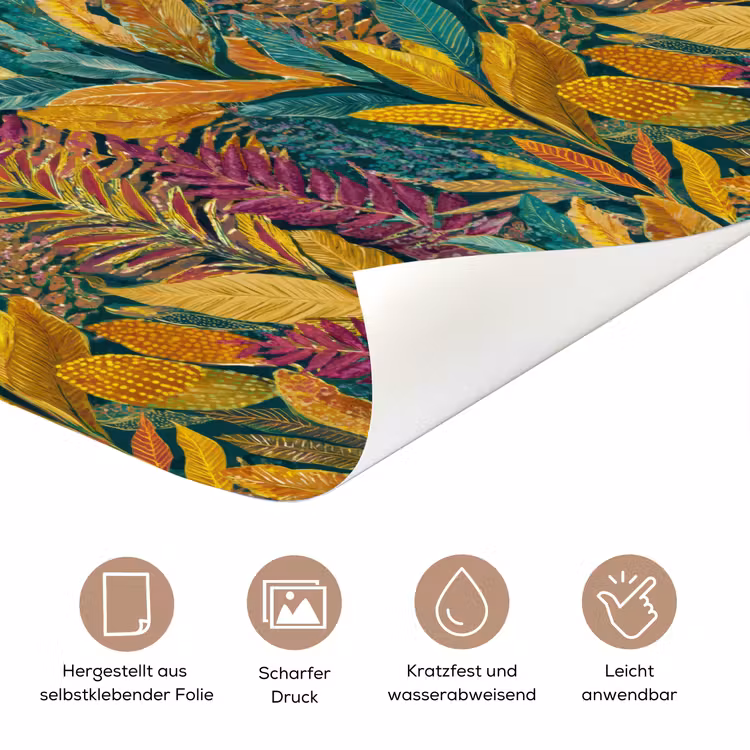 Tropische - Botanisch - Patroon - Kleurrijk - Exotisch deurposter klein 289 -tcloseup_DE