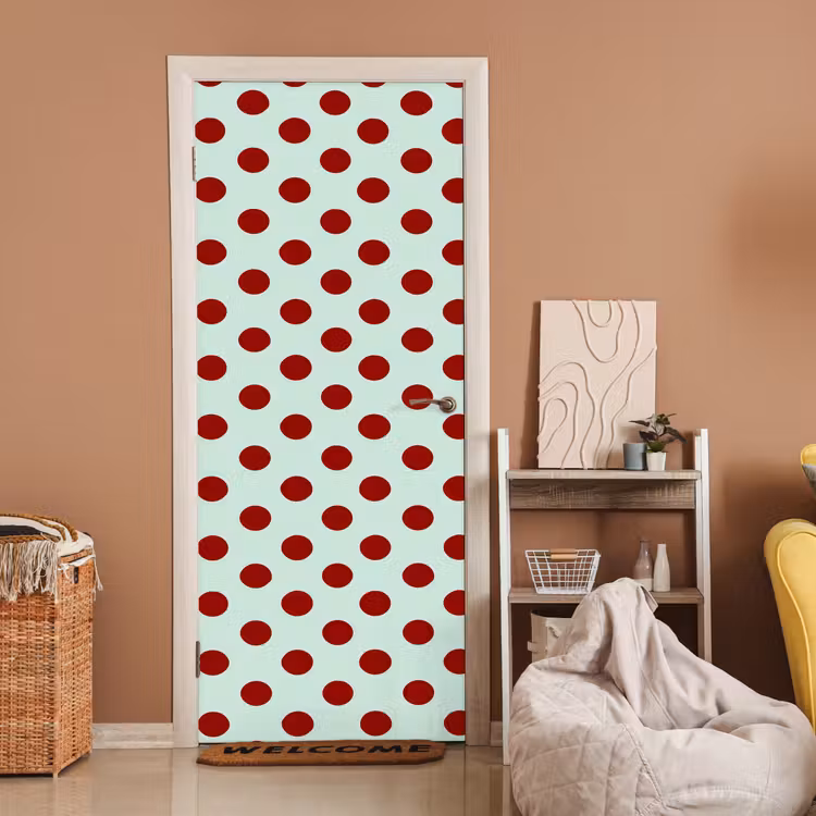 Polka - Dots - Rood deurposter klein 289 -sfeer1