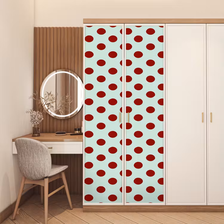 Polka - Dots - Rood deurposter klein 289 -sfeer3