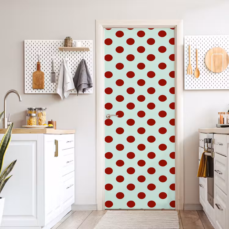 Polka - Dots - Rood deurposter klein 289 -sfeer5