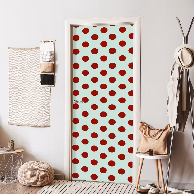 Polka - Dots - Rood deurposter klein 289 -sfeer6