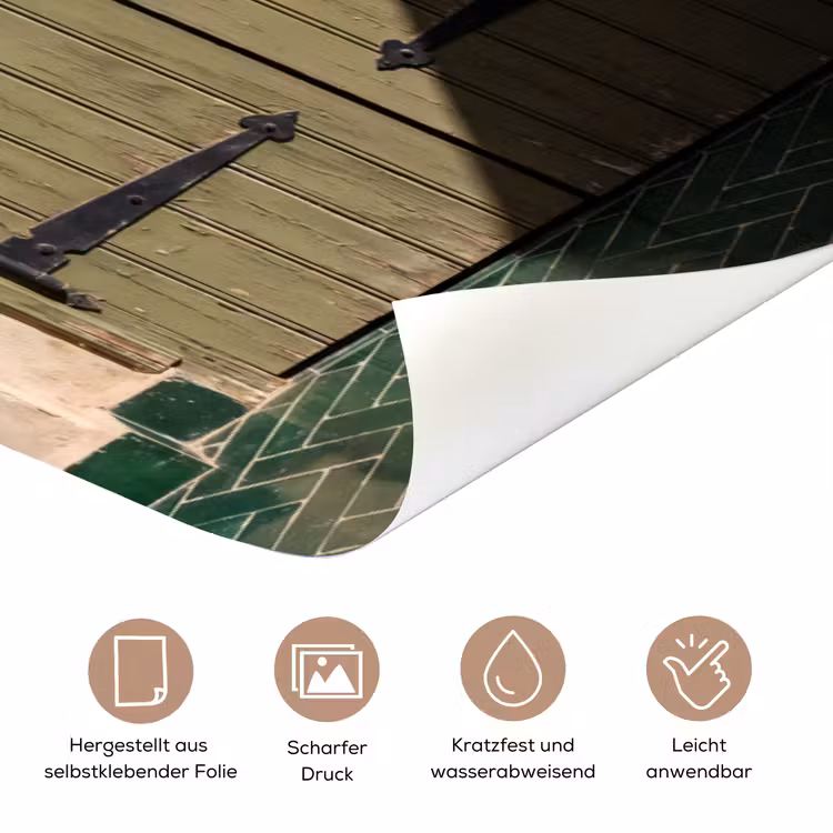 Deur - Hout - Architectuur - Groen - Rustiek deurposter klein -tcloseup_DE