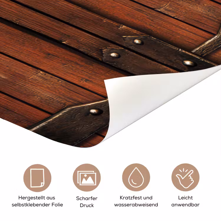 Deur - Houtlook - Bruin - Planken deurposter klein -tcloseup_DE