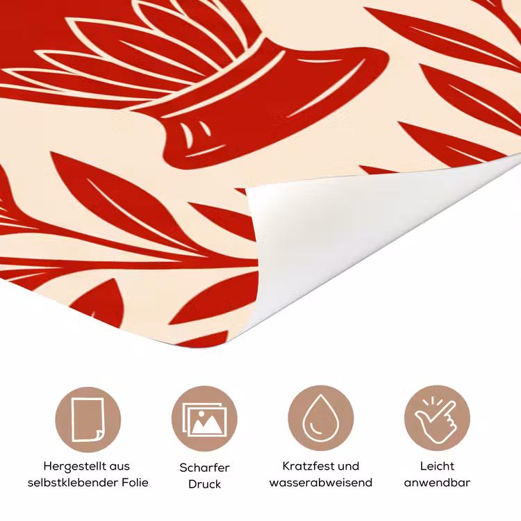 Vaas - Planten - Decoratie - Abstract - Rood deurposter klein -tcloseup_DE