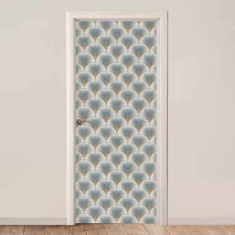 Waaier - Klassiek - Blauw deurposter klein 289 -3d_beige