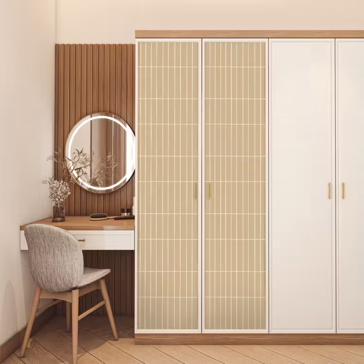 Verticaal - Wandtegel - Zand - Beige deurposter klein 289 -sfeer3