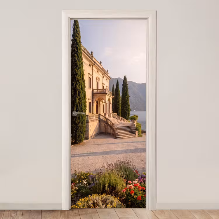 Türtapete - Villa – Wasser – Treppen - Villa - water -trappen deurposter klein