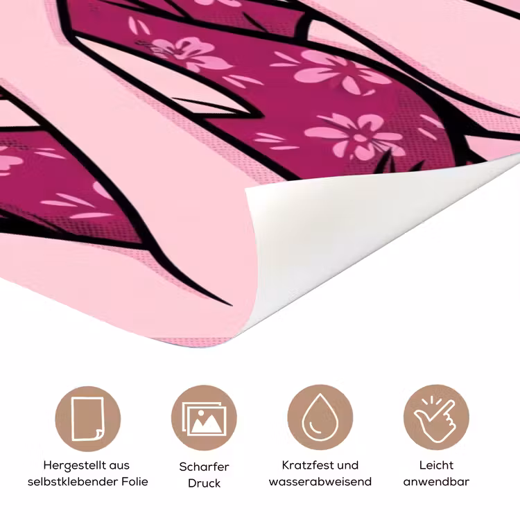 Vintage - Vrouw - Roze deurposter klein -tcloseup_DE