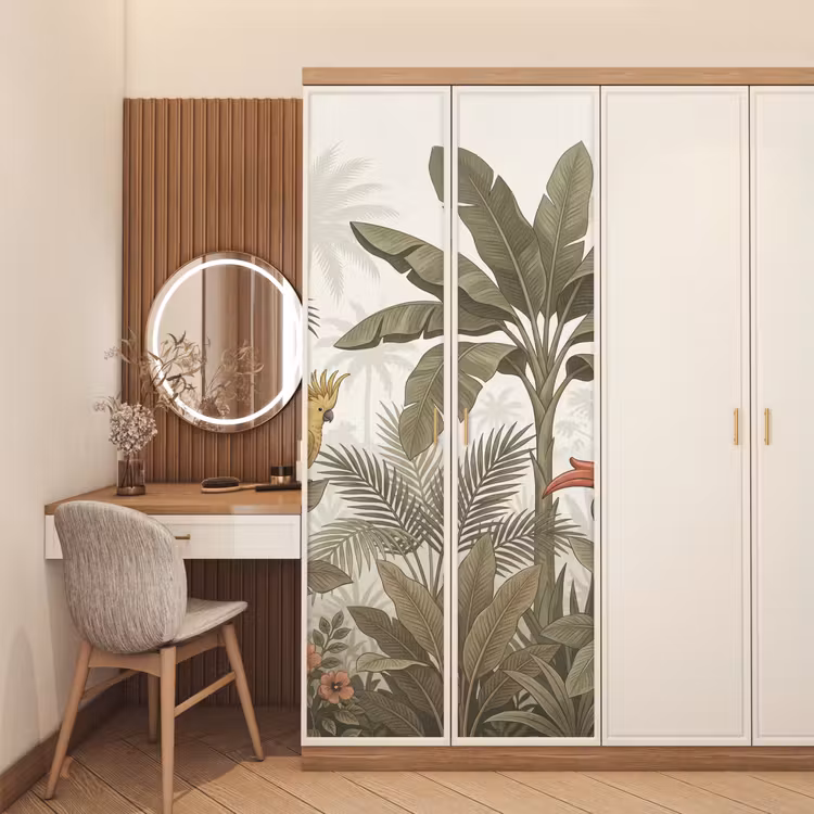 Vogel - Jungle - Tropisch - Illustratie - Groen deurposter klein -sfeer3