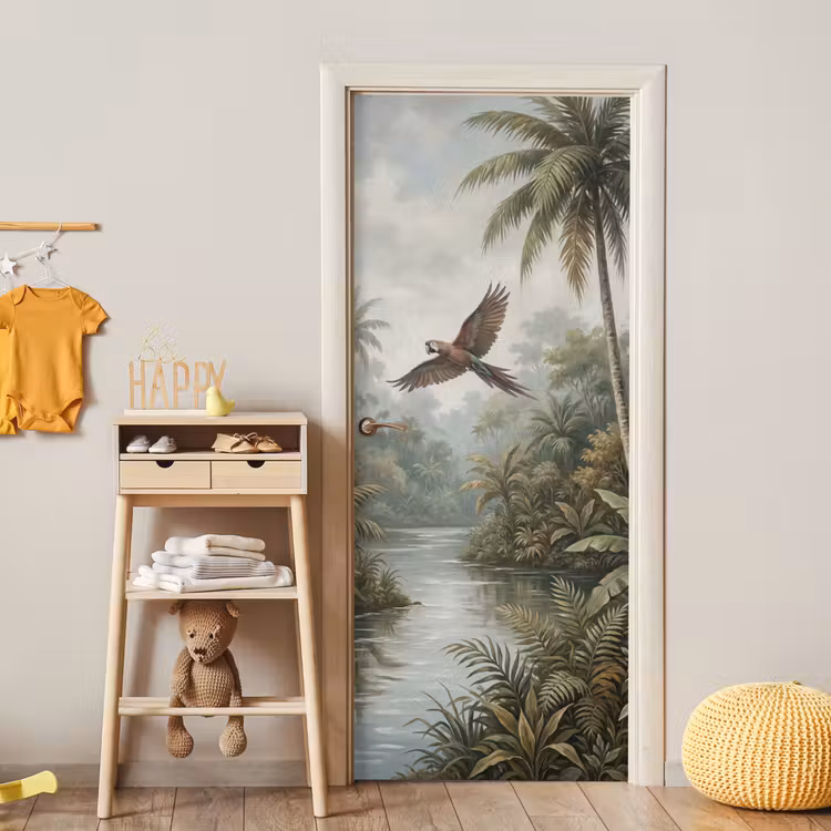 Vogel - Vliegend - Tropisch - Landschap - Klassiek deurposter klein -sfeer4