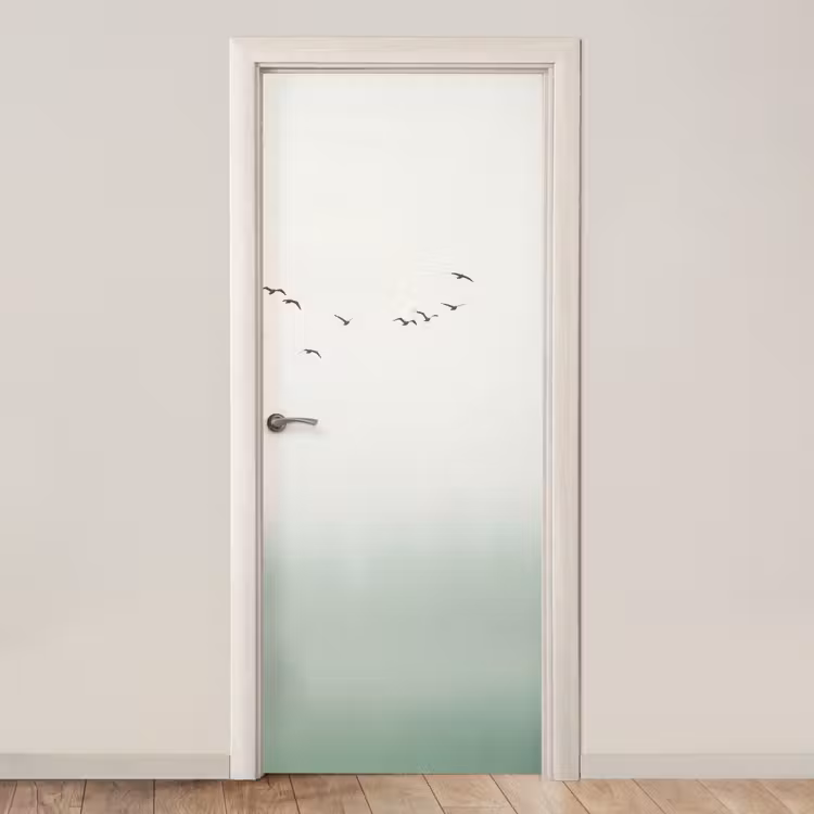 Vogel - Vlucht - Natuur - Minimalistisch deurposter klein -3d_beige