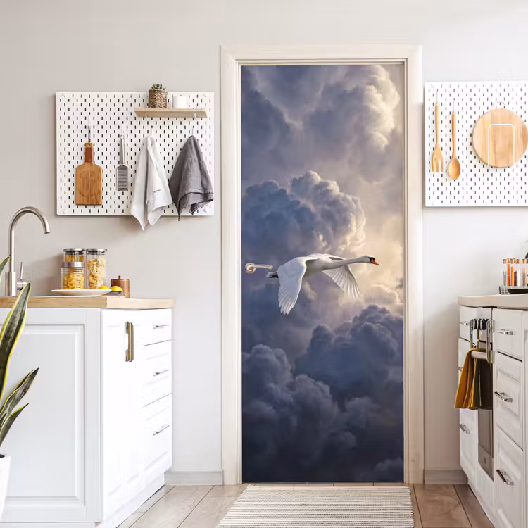 Vogel - Vliegend - Natuur - Wit - Wolken deurposter klein -sfeer5
