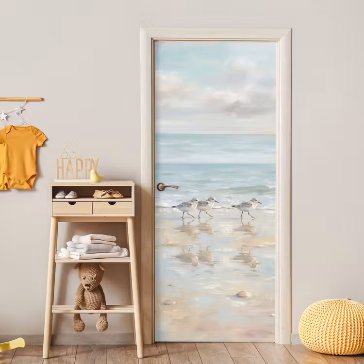 Vogels - Strand - Zee deurposter klein -sfeer4