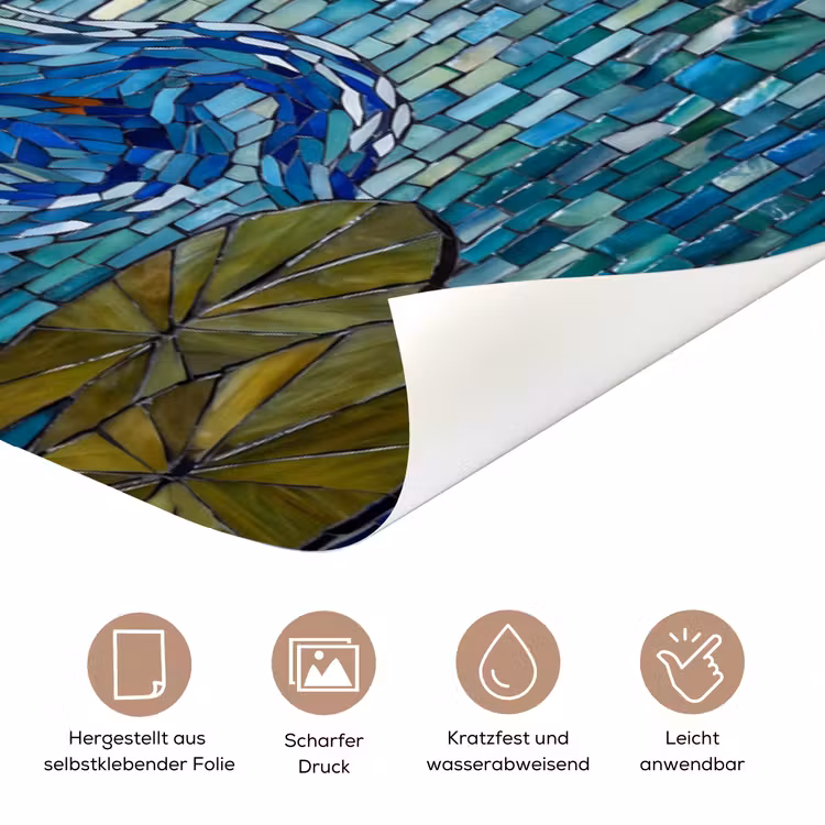 Vogel - Water - Natuur - Abstract - Blauw deurposter klein -tcloseup_DE