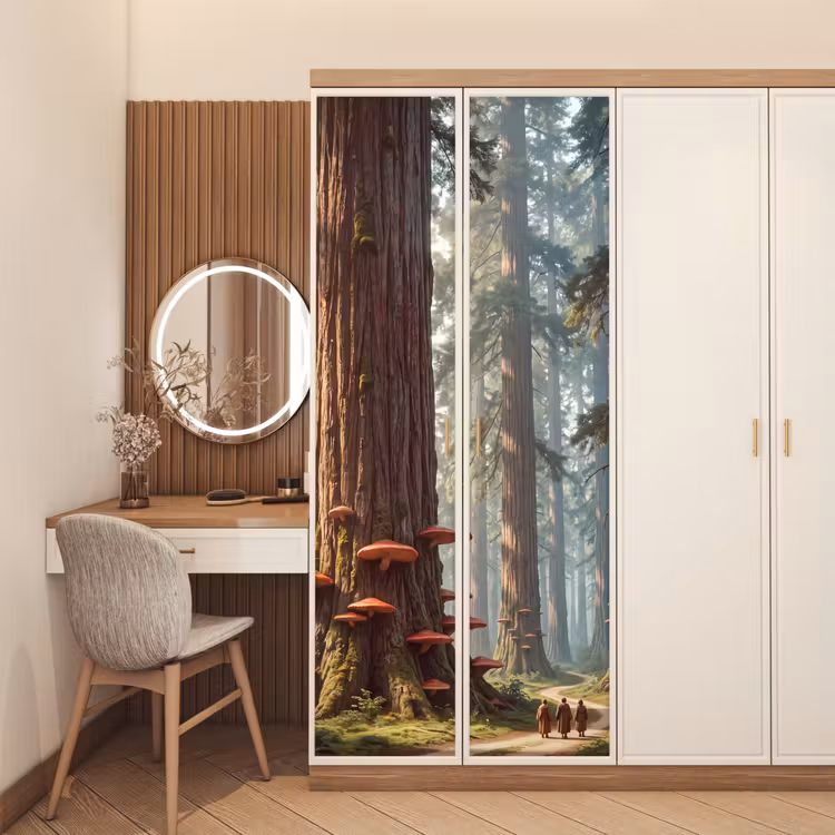 Türtapete - Wald – Bäume – Natur - Bos - Bomen - Natuur deurposter klein
