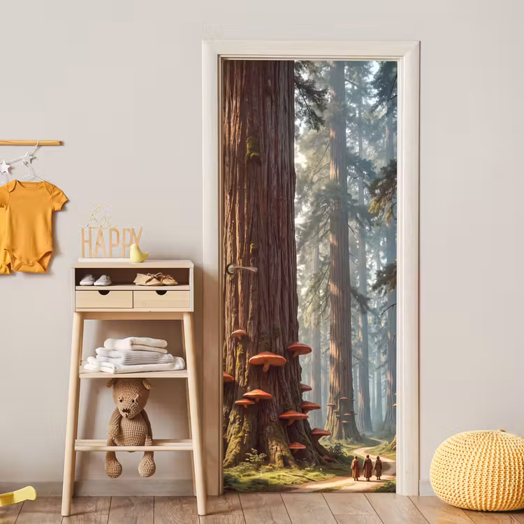 Türtapete - Wald – Bäume – Natur - Bos - Bomen - Natuur deurposter klein