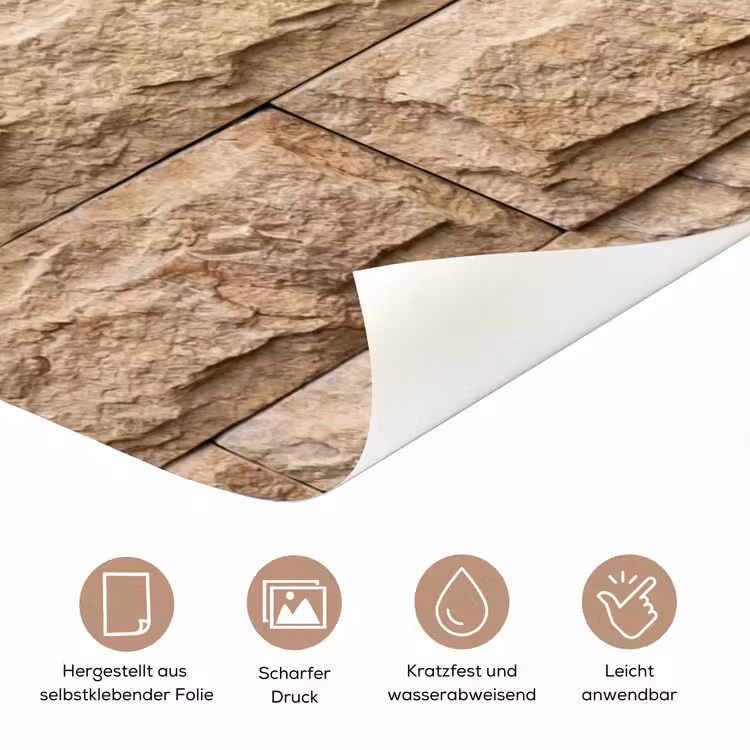 Muur - Steen - Ruw - Textuur - Beige deurposter klein -tcloseup_DE