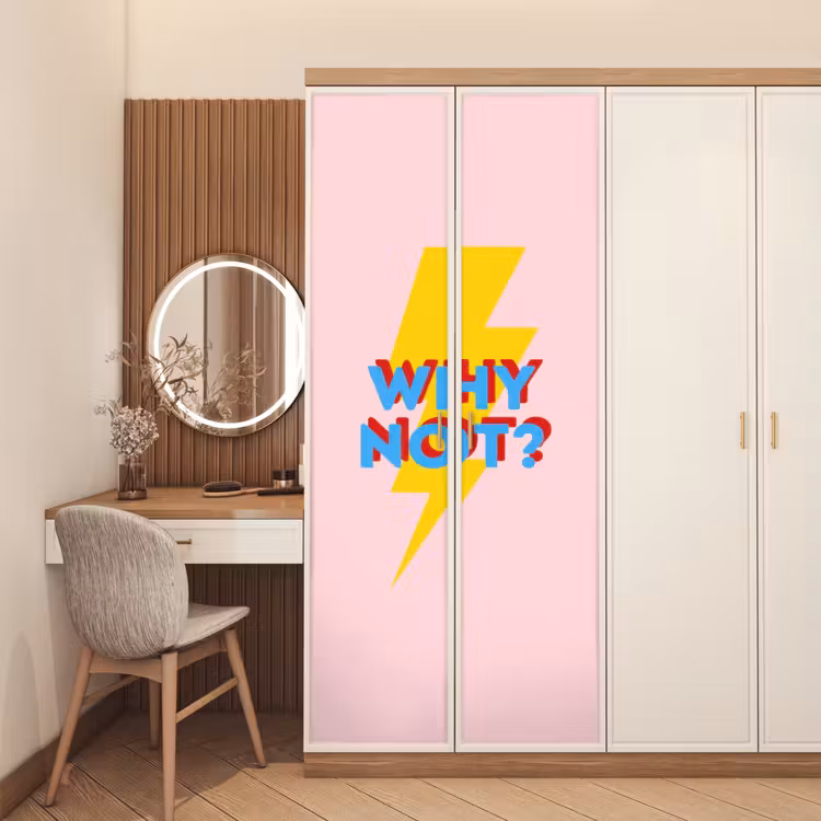 Why not - Bliksem - Roze deurposter klein -sfeer3