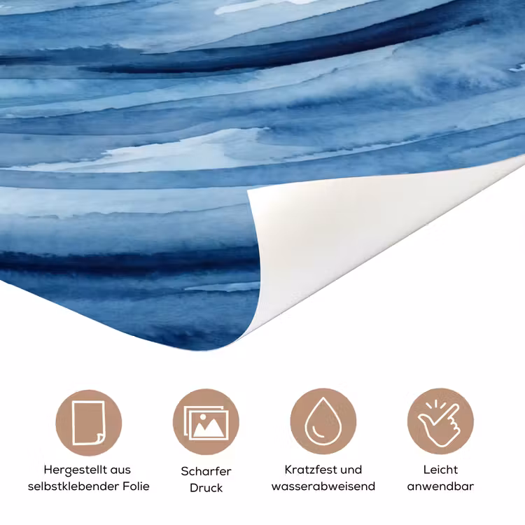 Water - Beweging - Natuur - Modern - Blauw deurposter klein -tcloseup_DE