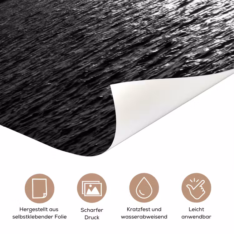 Water - Boot - Lucht - Natuur - Zwart-wit deurposter klein -tcloseup_DE