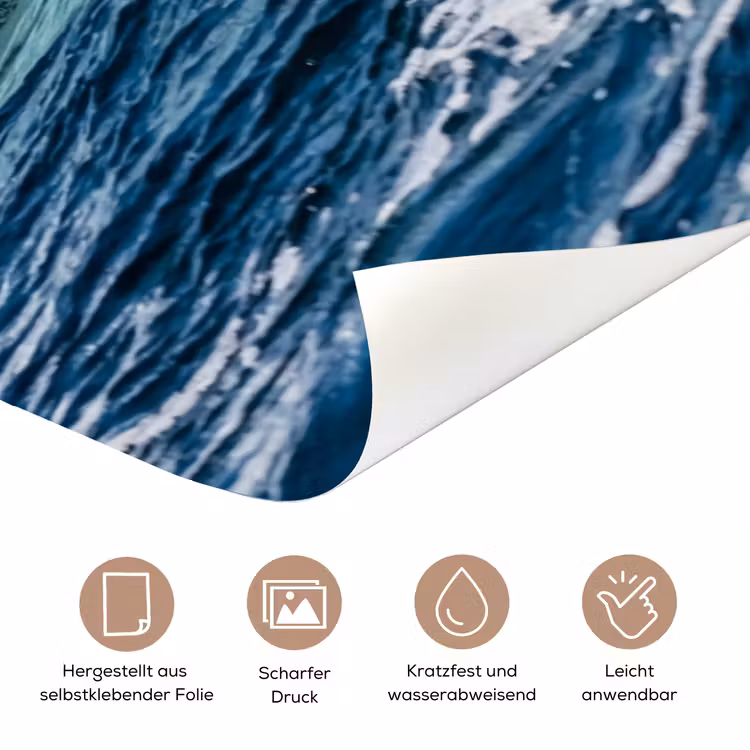 Golf - Oceaan - Water - Dynamisch - Blauw deurposter klein -tcloseup_DE