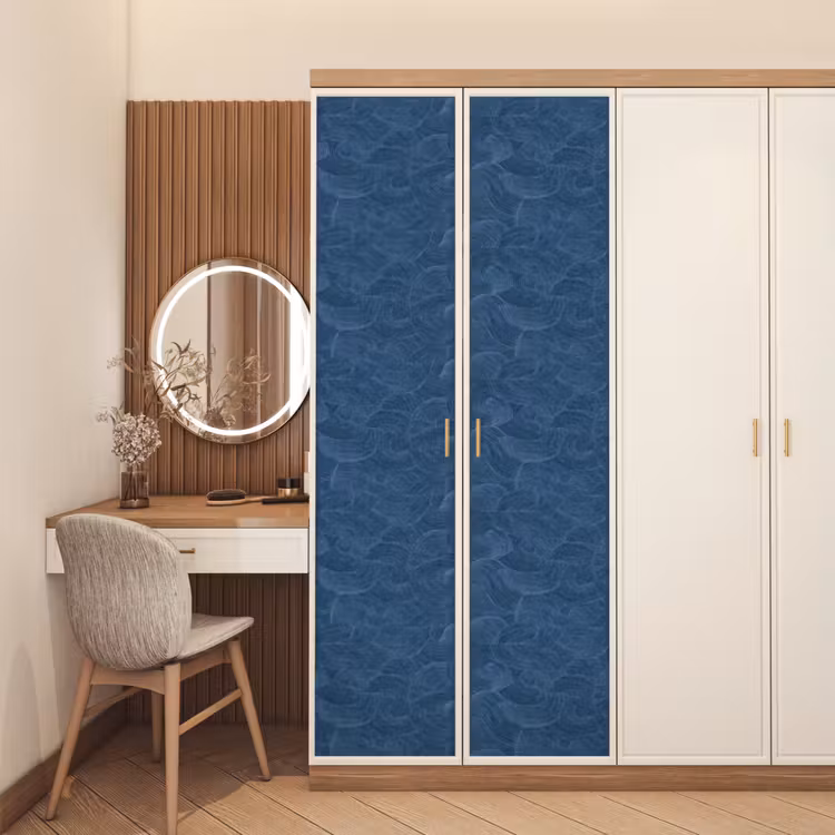 Golven - Textuur - Patroon - Blauw deurposter klein 289 -sfeer3