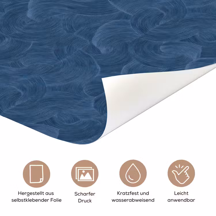 Golven - Textuur - Patroon - Blauw deurposter klein 289 -tcloseup_DE