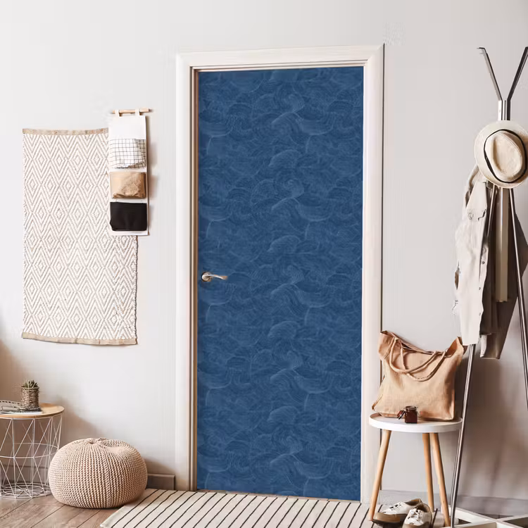 Golven - Textuur - Patroon - Blauw deurposter klein 289 -sfeer6