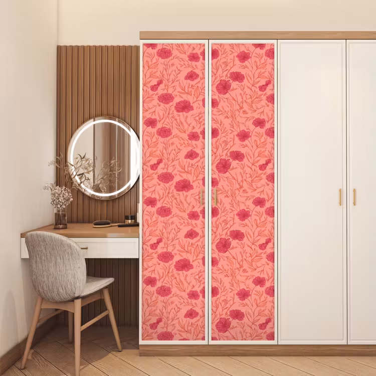 Weidebloemen - Romantisch - Roze deurposter klein 289 -sfeer3