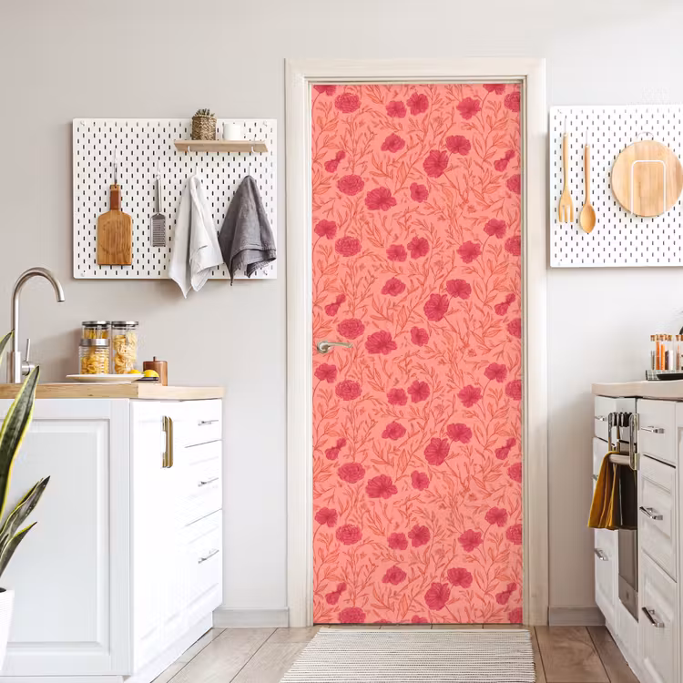 Weidebloemen - Romantisch - Roze deurposter klein 289 -sfeer5
