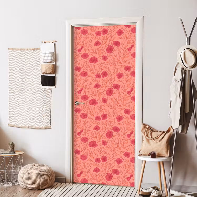 Weidebloemen - Romantisch - Roze deurposter klein 289 -sfeer6