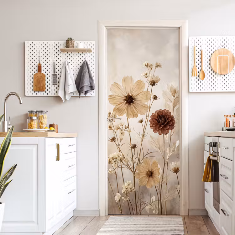 Wilde bloemen - Botanisch - Vintage - Natuur - Rustiek deurposter klein -sfeer5