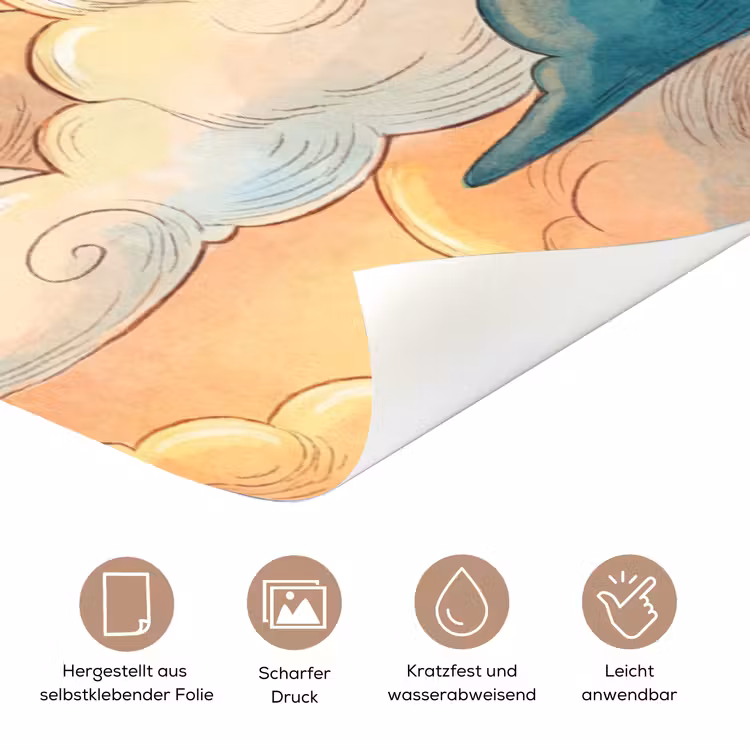 Wolk - Lucht - Natuur - Illustratief - Oranje deurposter klein -tcloseup_DE