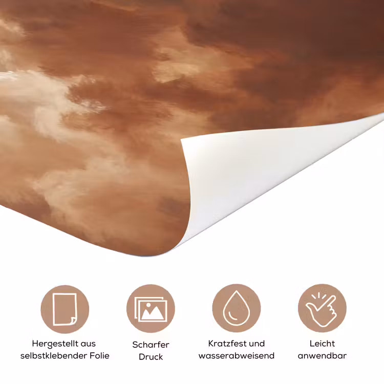 Wolken - Lucht - Natuur - Modern - Bruin deurposter klein -tcloseup_DE