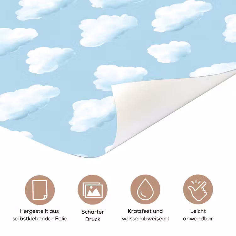 Wolken - Illustratie - Blauw deurposter klein 289 -tcloseup_DE