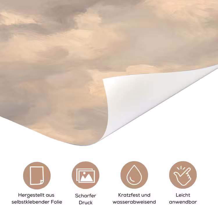 Wolken - Zacht - Natuur - Klassiek - Beige deurposter klein -tcloseup_DE