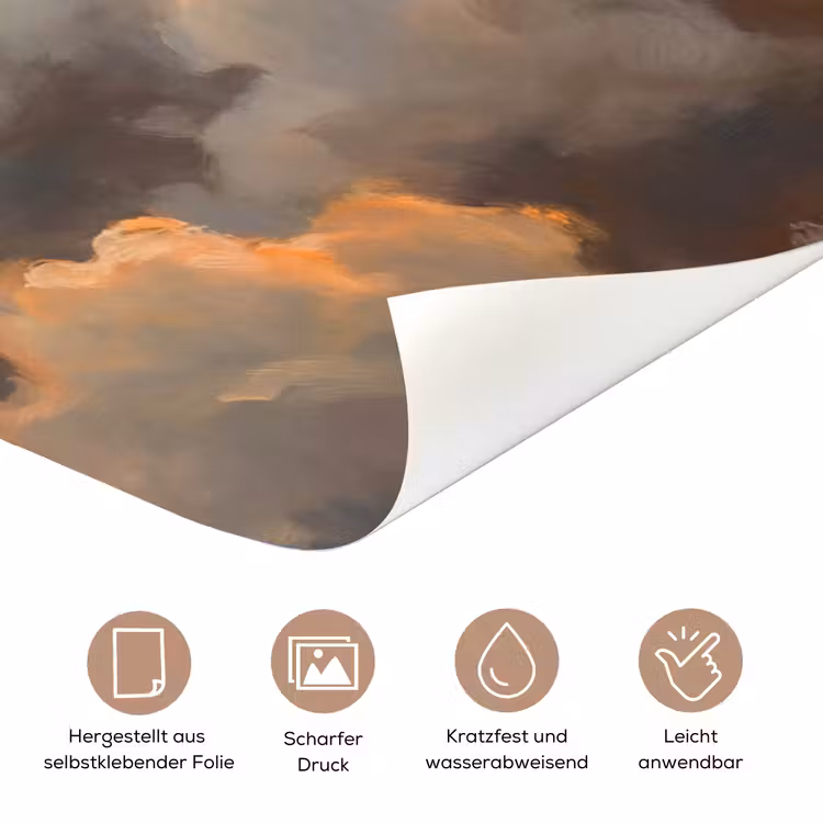 Wolken - Zonsondergang - Natuur - Abstract - Goud deurposter klein -tcloseup_DE