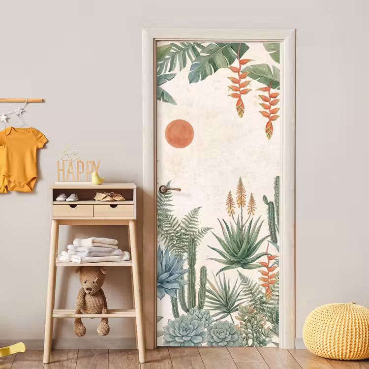 Woestijn - Planten - Groen deurposter klein -sfeer4