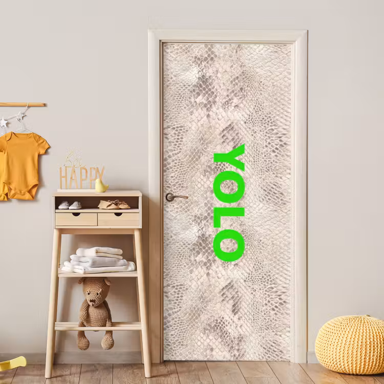 YOLO - Groen - Neon - Slangenprnt deurposter klein -sfeer4