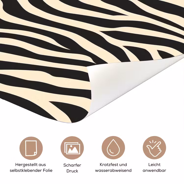 Zebra - Print - Klassiek - Zwart deurposter klein 289 -tcloseup_DE